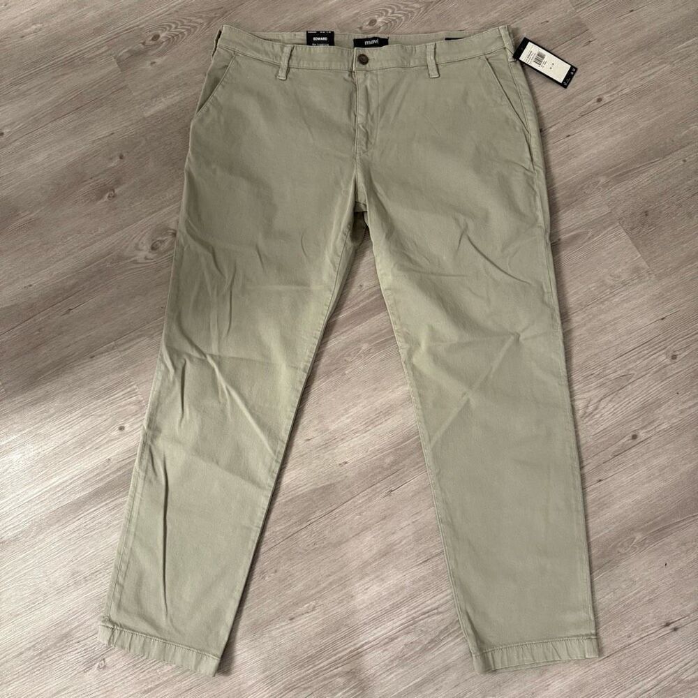 Mavi Jeans Mens Edward Gray Twill Slim Straight Leg Pants NEW size 42 X 32